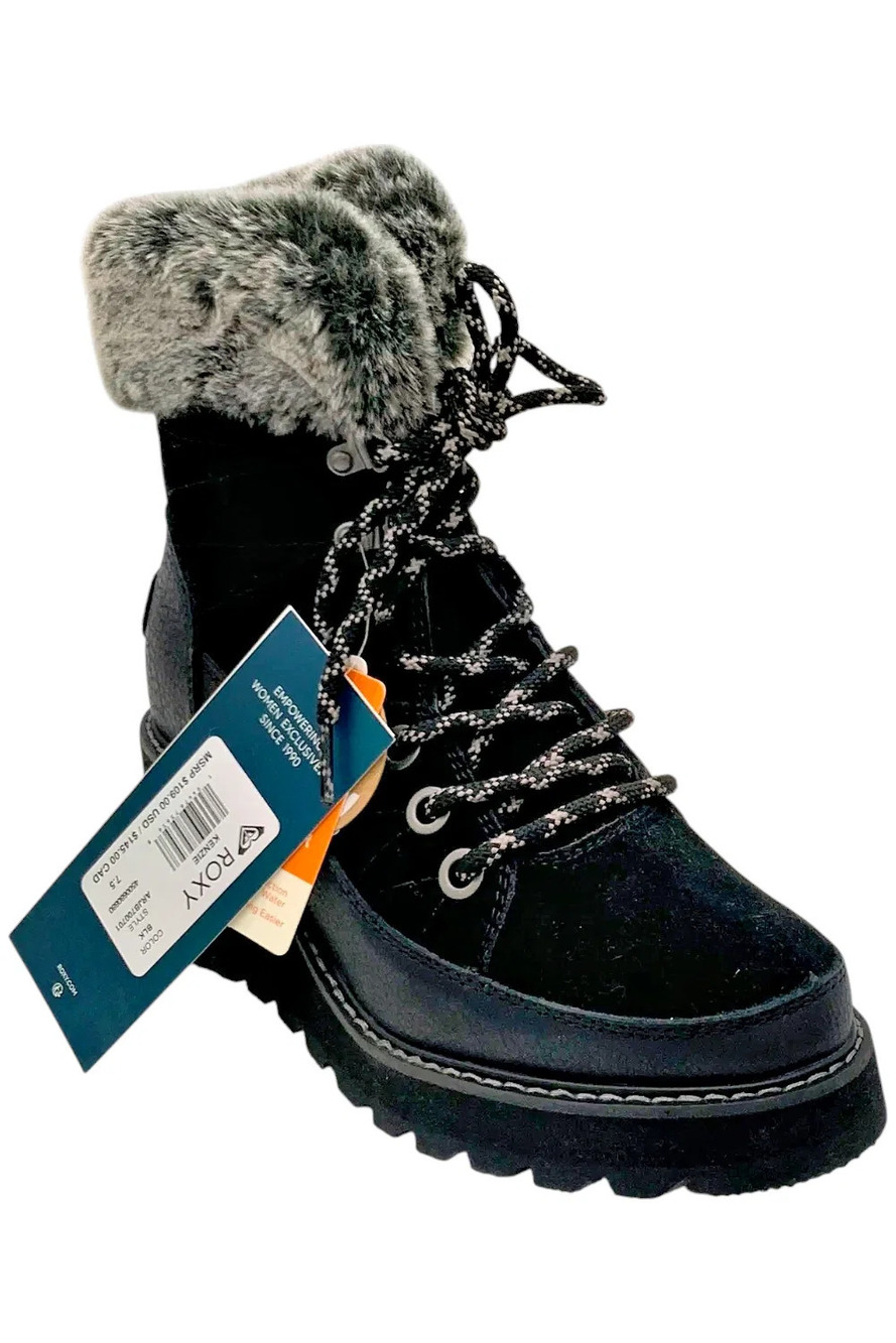 Roxy Womens Kenzie Lace Up Snow Boots Black - Medium